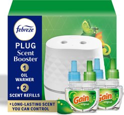 Febreze Gain Original Refill Plug In Scent Booster Deodorizer Air Freshener Starter Kit for Dog & Cat, White, 1.75-oz slide 1 of 6