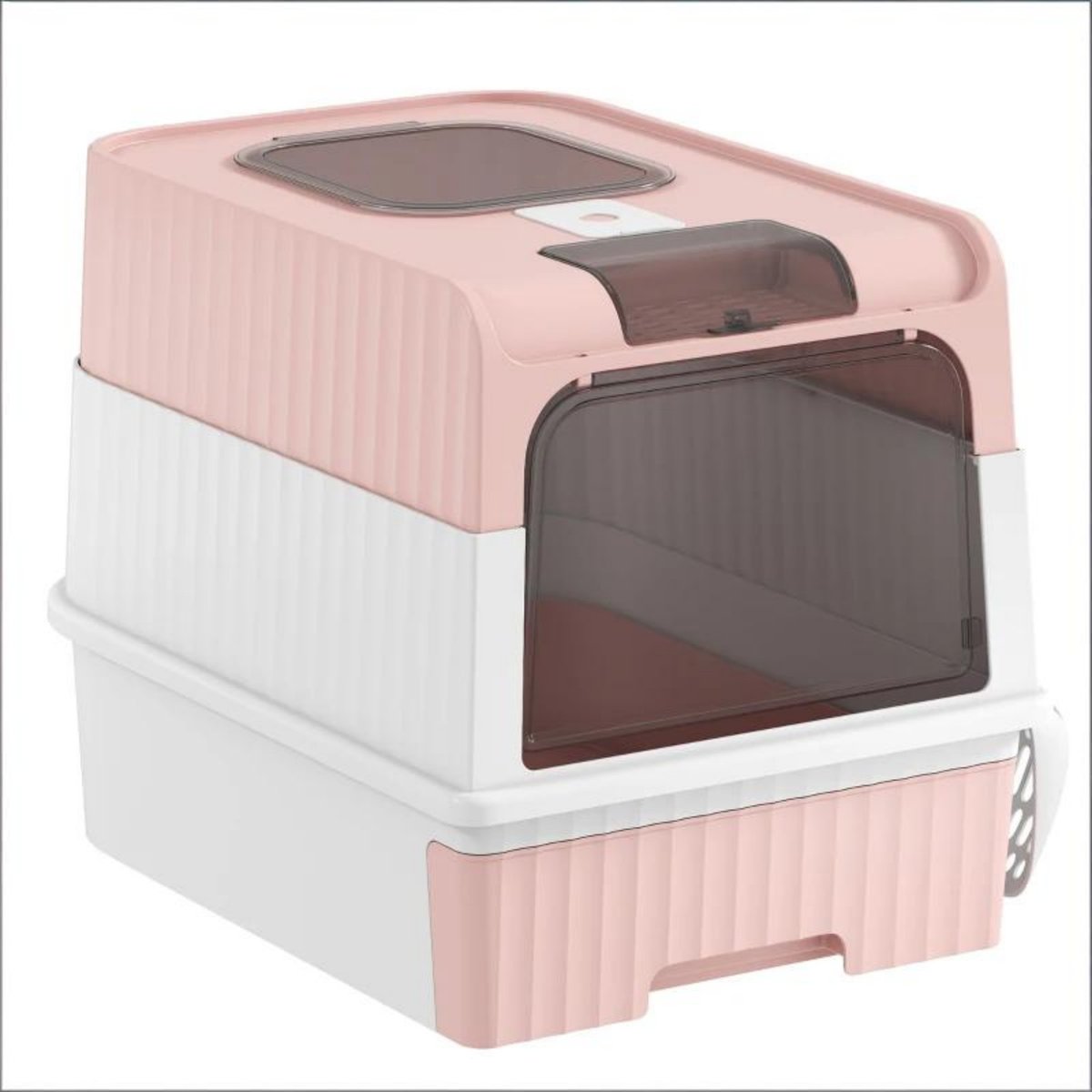 Bencmate No-Track Entry Cat Litter Box, Pink
