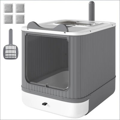 Bencmate Bencmate Modern Minimalist Fully Enclosed Cat Litter Box, White