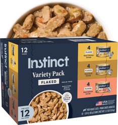 Instinct Flaked Entrees Variety Pack Grain-Free Wet Cat Food, 3-oz can, case of 12