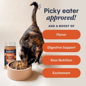 Instinct RawBoost Shakers Chicken Recipe Digestive Health Grain-Free Freeze-Dried Cat Food Topper, 5.5-oz bottle