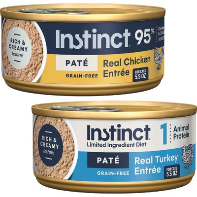 Instinct Instinct Original Pate Real Chicken Recipe + Limited Ingredient Diet Pate Real Turkey Recipe Natural Wet Canned Cat Food