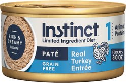 Instinct Limited Ingredient Diet Real Turkey Recipe Grain-Free Pate Wet Cat Food, 3-oz can, case of 24