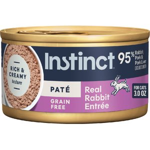 Instinct Pate Real Rabbit Entree Grain-Free Wet Cat Food, 3-oz can, case of 24