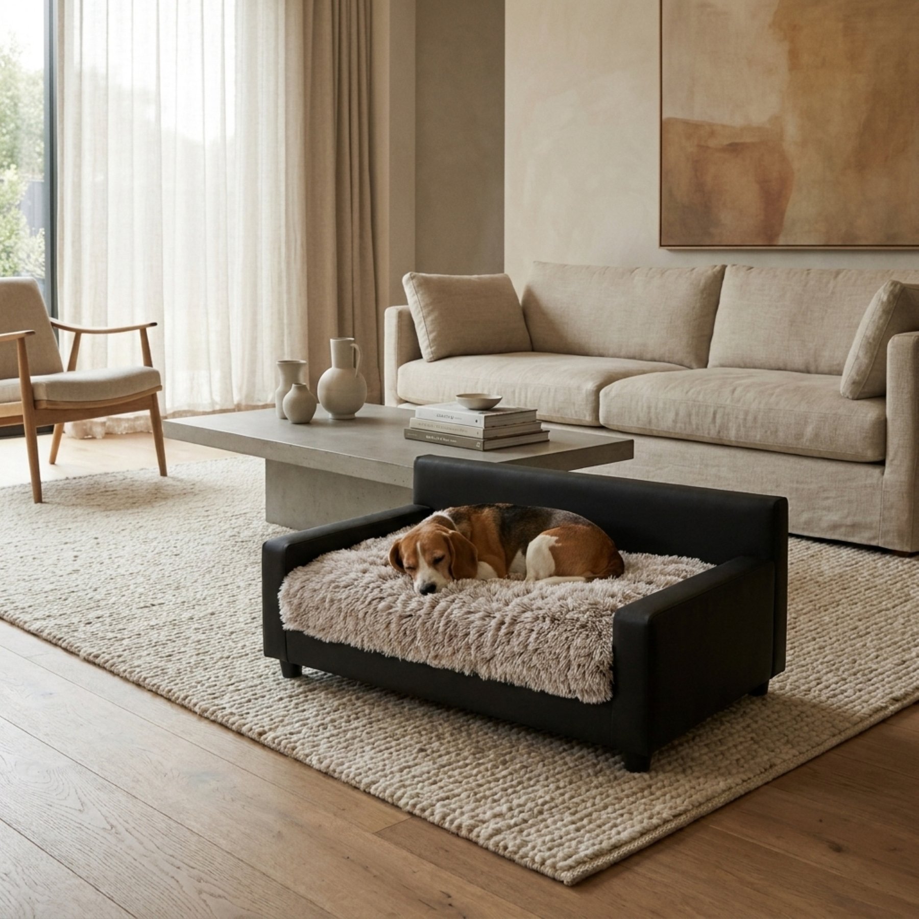 Club Nine Pets Dream Haven Orthopedic Elevated Dog & Cat Sofa Bed with Removable Cover, Brown, Large