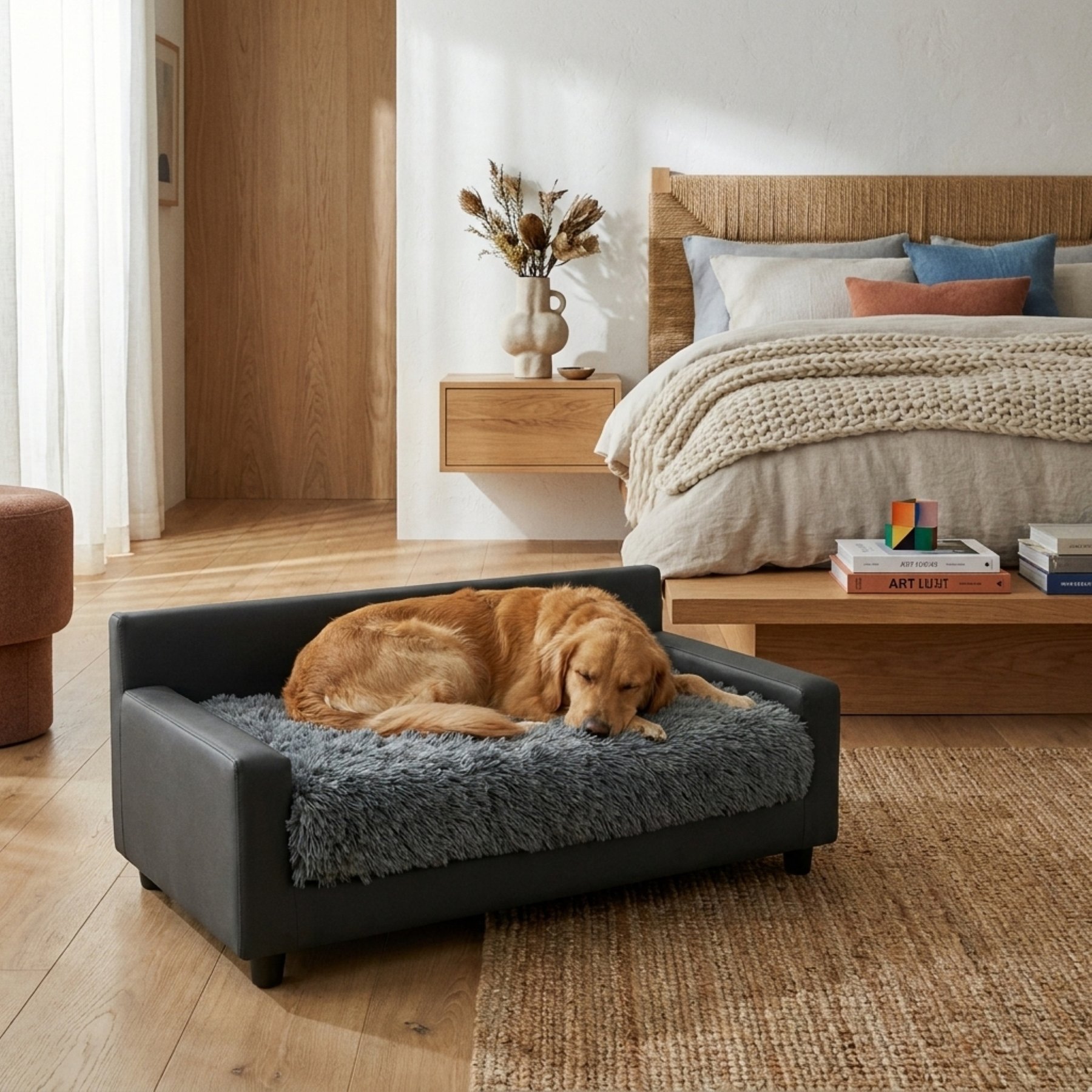 Club Nine Pets Dream Haven Orthopedic Elevated Dog & Cat Sofa Bed with Removable Cover, Gray, Large