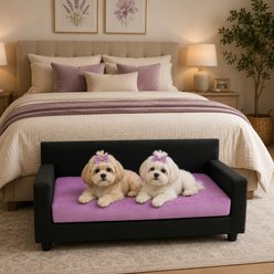 Club Nine Pets Dream Haven Orthopedic Elevated Dog & Cat Sofa Bed with Removable Cover, Lilac, Large