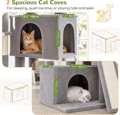 Globlazer 55-in Tall Plush Multi-Level Cat Tree Tower, Light Gray slide 2 of 8