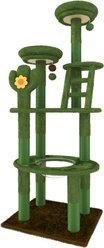 W-Jopns 72-in Transparent Capsule Cactus Cat Tree, Green