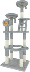 W-Jopns 72-in Transparent Capsule Cactus Cat Tree, Gray