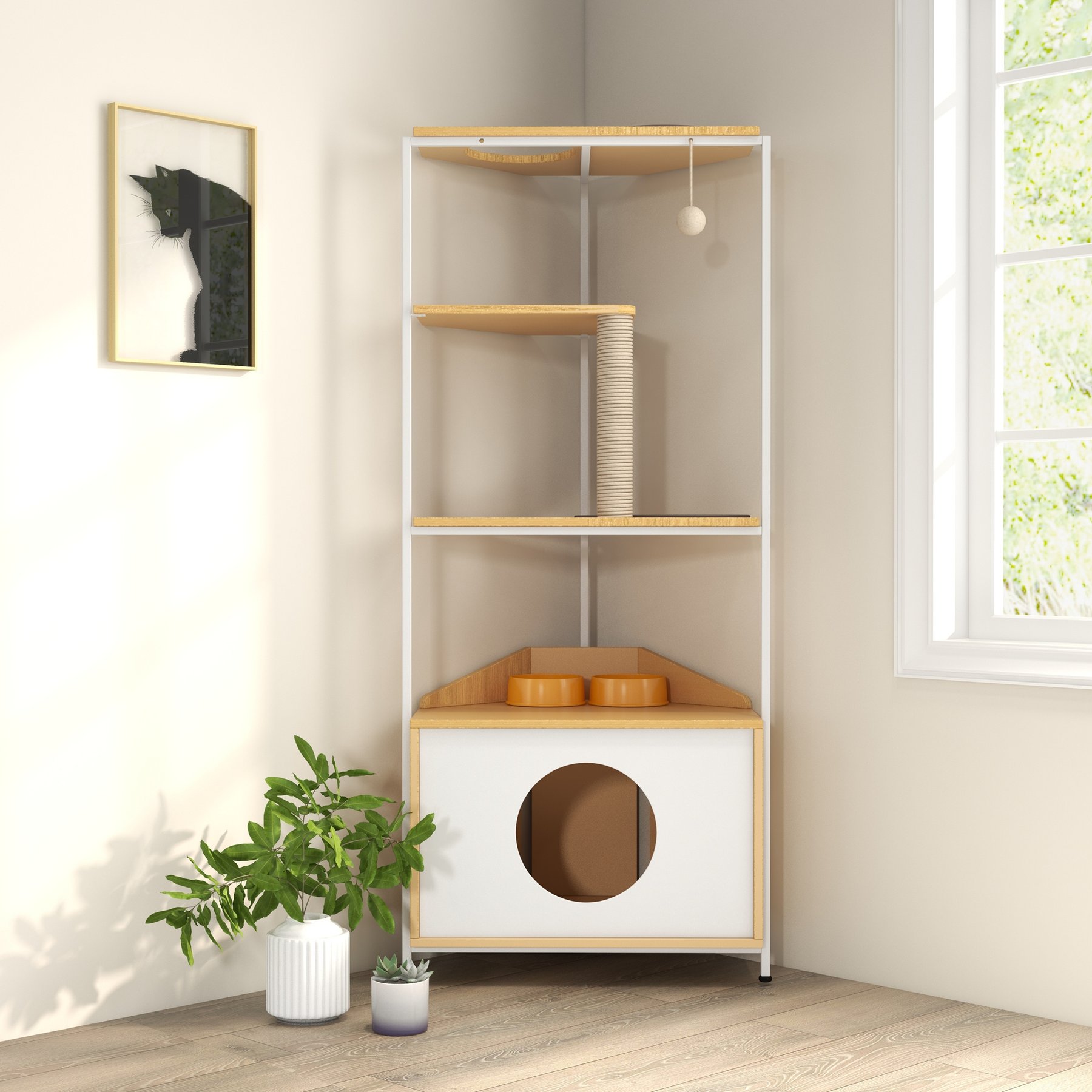 W-Jopns 58.27-in Corner Cat Tree