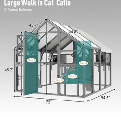 Cesicia Catio Outdoor Metal Cat House with PVC Roof, Gray slide 2 of 6
