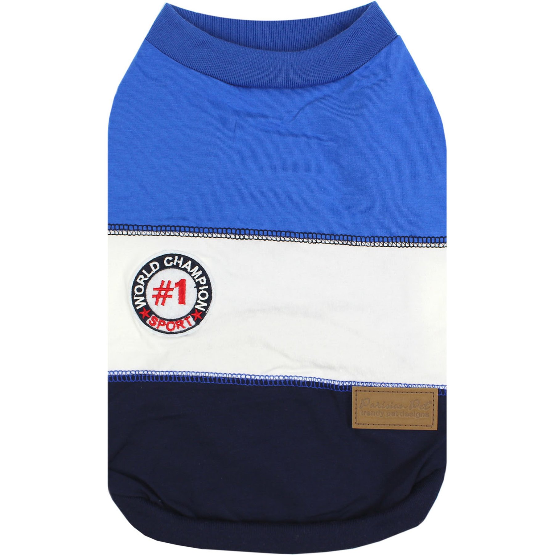 Parisian Pet World Champion Dog Tank, Blue, Medium