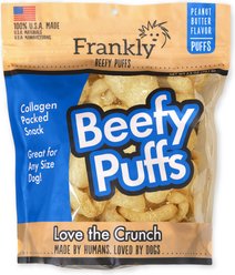 Frankly Beefy Puffs Gluten-Free Beef Peanut Butter Crunchy Dog Treats, 2.5-oz bag