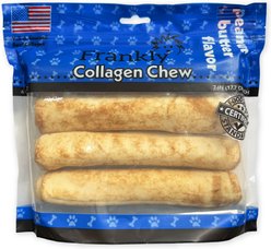 Frankly Retriever Roll 7 to 8-inch Beef, Peanut Butter Natural Dog Chew, 4 count