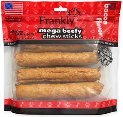Frankly Mega Beefy 7-inch Bacon Rawhide Dog Chew, 4 count