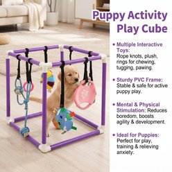 Kseroo PVC Play Gym Exercise Training Scratcher Cat Toy Set, 8 count, Purple slide 2 of 8