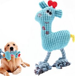 Kseroo Deer Squeaky Exercise Tough Plush Dog Toy, Blue, 1 count