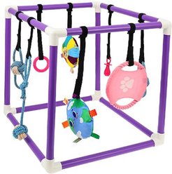 Kseroo PVC Play Gym Exercise Training Scratcher Cat Toy Set, 8 count, Purple slide 1 of 8