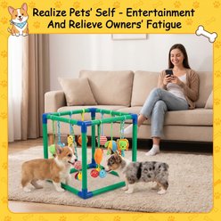Kseroo PVC Play Gym Exercise Training Scratcher Cat Toy Set, 8 count, Green slide 2 of 7