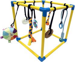 Kseroo PVC Play Gym Exercise Training Scratcher Cat Toy Set, 8 count, Yellow