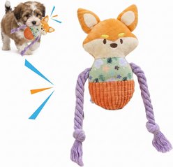 Kseroo Fox Squeaky Exercise Tough Plush Dog Toy, Orange slide 2 of 7