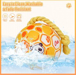 Kseroo Unicorn Ball Squeaky Exercise Tough Plush Dog Toy, Orange slide 2 of 8