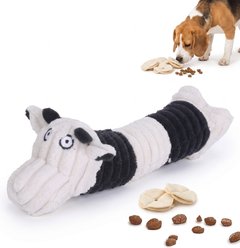 Kseroo Cow Squeaky Exercise Tough Plush Dog Toy, White