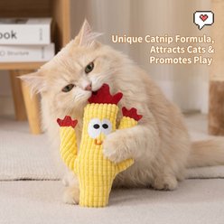 Kseroo Cactus Silvervine Catnip & Exercise Plush Chew Cat Toy, Yellow slide 2 of 8
