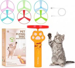 Kseroo Electric Flying Disc Interactive Catnip Exercise Launcher Cat Toy, Orange