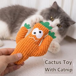 Kseroo Orange Cactus Silvervine Catnip & Exercise Plush Chew Cat Toy, Orange slide 2 of 7