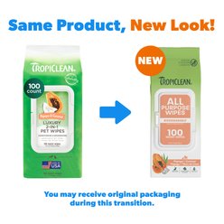 TropiClean 2-in-1 Papaya & Coconut Dirt & Odor Remover Wipes for Dogs & Cats, 100 count slide 2 of 9