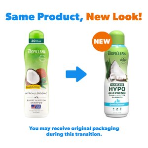 TropiClean Hypo-Allergenic Gentle Coconut Puppy & Kitten Shampoo, 20-fl oz bottle