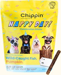 Chippin Birthday Celebration Adult Fish & Pumpkin Grain-Free Soft Jerky Dog Treats, 5-oz bag