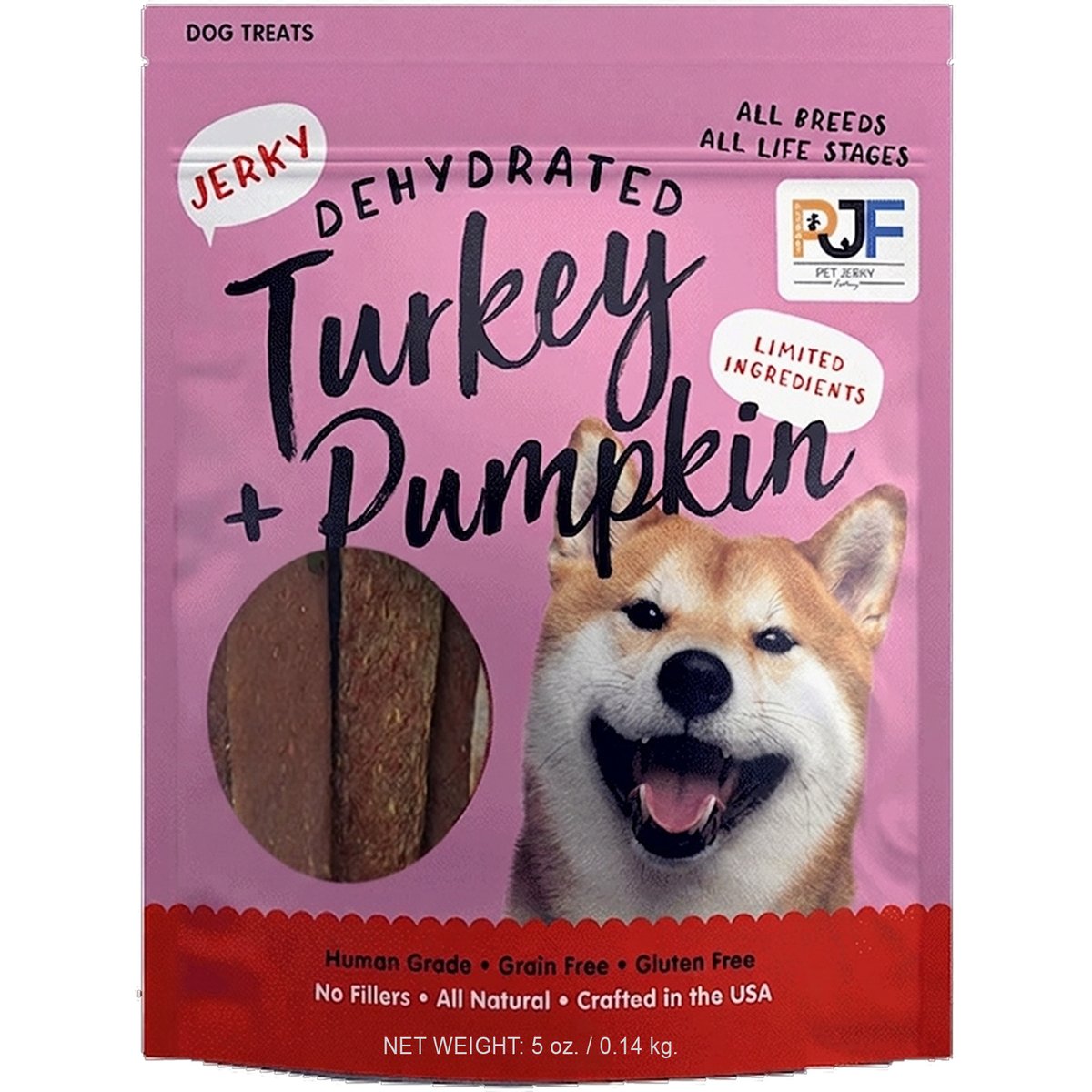 Pet Jerky Factory Turkey & Pumpkin Jerky Dog Treats, 5-oz bag