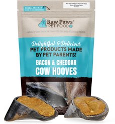 Raw Paws Grain-Free Filled Cow Hooves Bacon & Cheese Lickable Dog Chew Treats, 5 count
