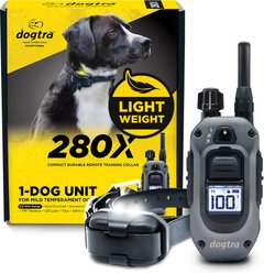 Dogtra 280X 1/2 Mile IPX9K Waterproof Vibration & Tone Remote Dog Training Collar, Black, 10-in neck, 3/4-in wide