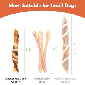 MON2SUN Triple Flavor Jerky Twist Sticks 4.8-inch Dog Treats, 50 count