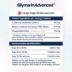SilymarinAdvanced S-Adenosylmethionine & Silybin Tablet Liver Health Supplement for Large Dogs, 30 count slide 2 of 9