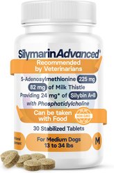 SilymarinAdvanced S-Adenosylmethionine & Silybin Tablet Liver Health Supplement for Medium Dogs, 30 count