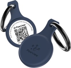 Pawview NFC & QR Code Silent Silicone Personalized Smart Dog ID Tag, Blue