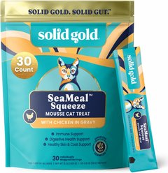 Solid Gold SeaMeal Mousse Lickable Squeeze Chicken Skin & Coat Digestive & Immune Health Cat Treat, 30 count