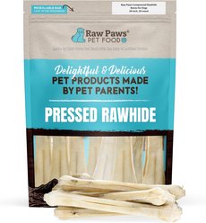 Raw Paws Pressed Bone 10-in Buffalo Rawhide Dog Chew, 10 count