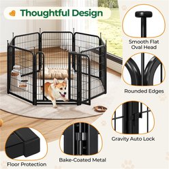Yaheetech 8 Panels Dog Playpen, Black, 26x32-in slide 2 of 7