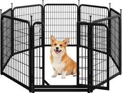 Yaheetech 8 Panels Dog Playpen, Black, 26x32-in