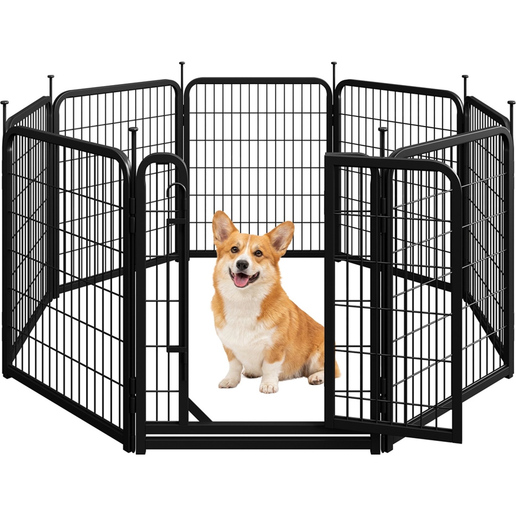 Yaheetech 8 Panels Dog Playpen, Black, 26x32-in