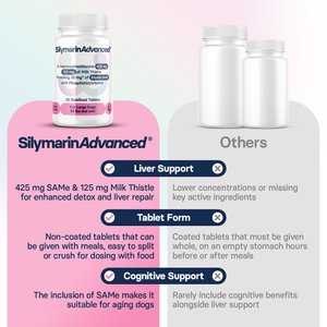 SilymarinAdvanced S-Adenosylmethionine & Silybin Tablet Liver Health Supplement for Large Dogs, 30 count