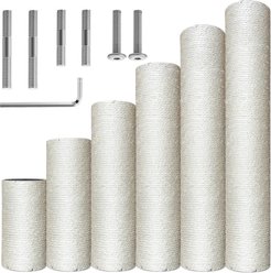 Catry Repair & Refresh Nature Sisal Rope Scratching Post Replacement Cat Tree with M10 Screw Kit, Beige, 20-in