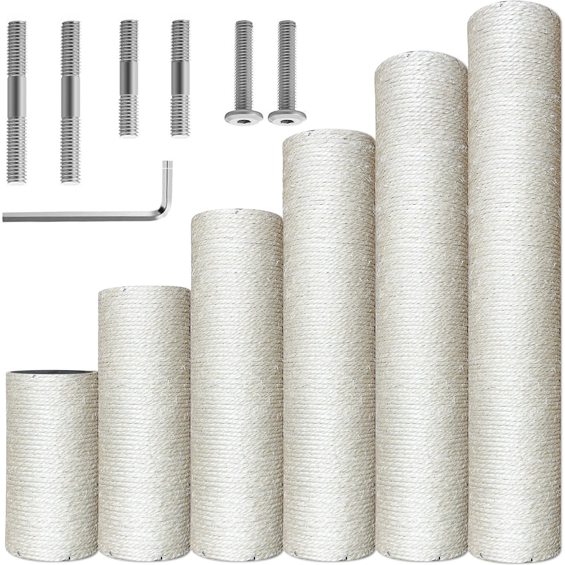 Catry Repair & Refresh Nature Sisal Rope Scratching Post Replacement Cat Tree with M10 Screw Kit, Beige, 10.5-in