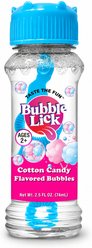 Bubble Lick Cotton Candy Flavored Bubbles Dog Toy, Clear/Blue Lid, 2.5-fl oz bottle